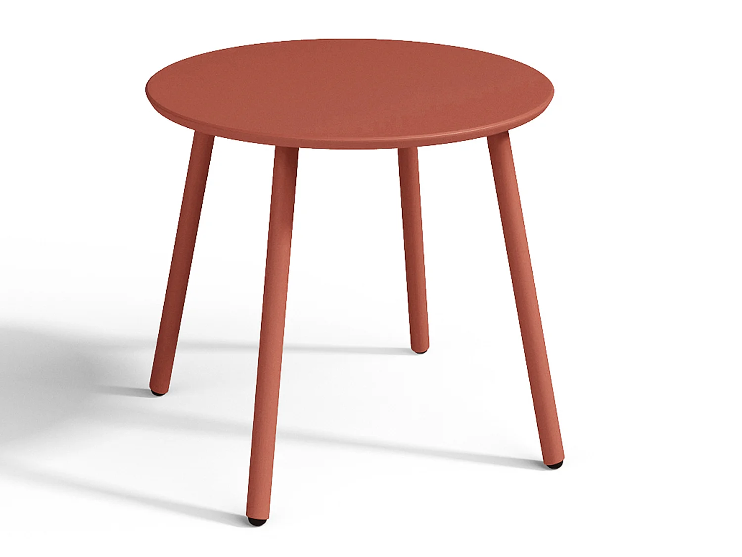 Metalen tuinmeubelset - 2 lage stapelstoelen en een bijzettafel - Terracotta - MIRMANDE