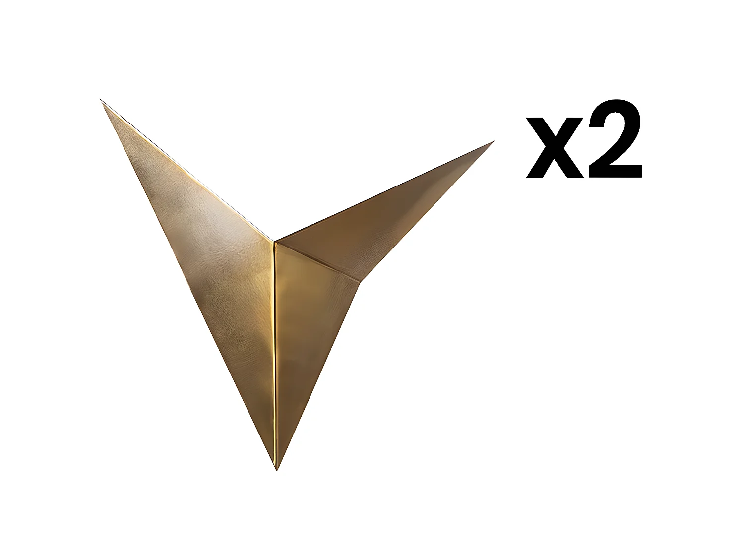 Conjunto de 2 apliques em metal C34 x L5 x A34 cm dourado - BIRDO