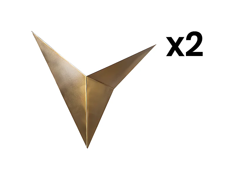 Conjunto de 2 apliques em metal C34 x L5 x A34 cm dourado - BIRDO