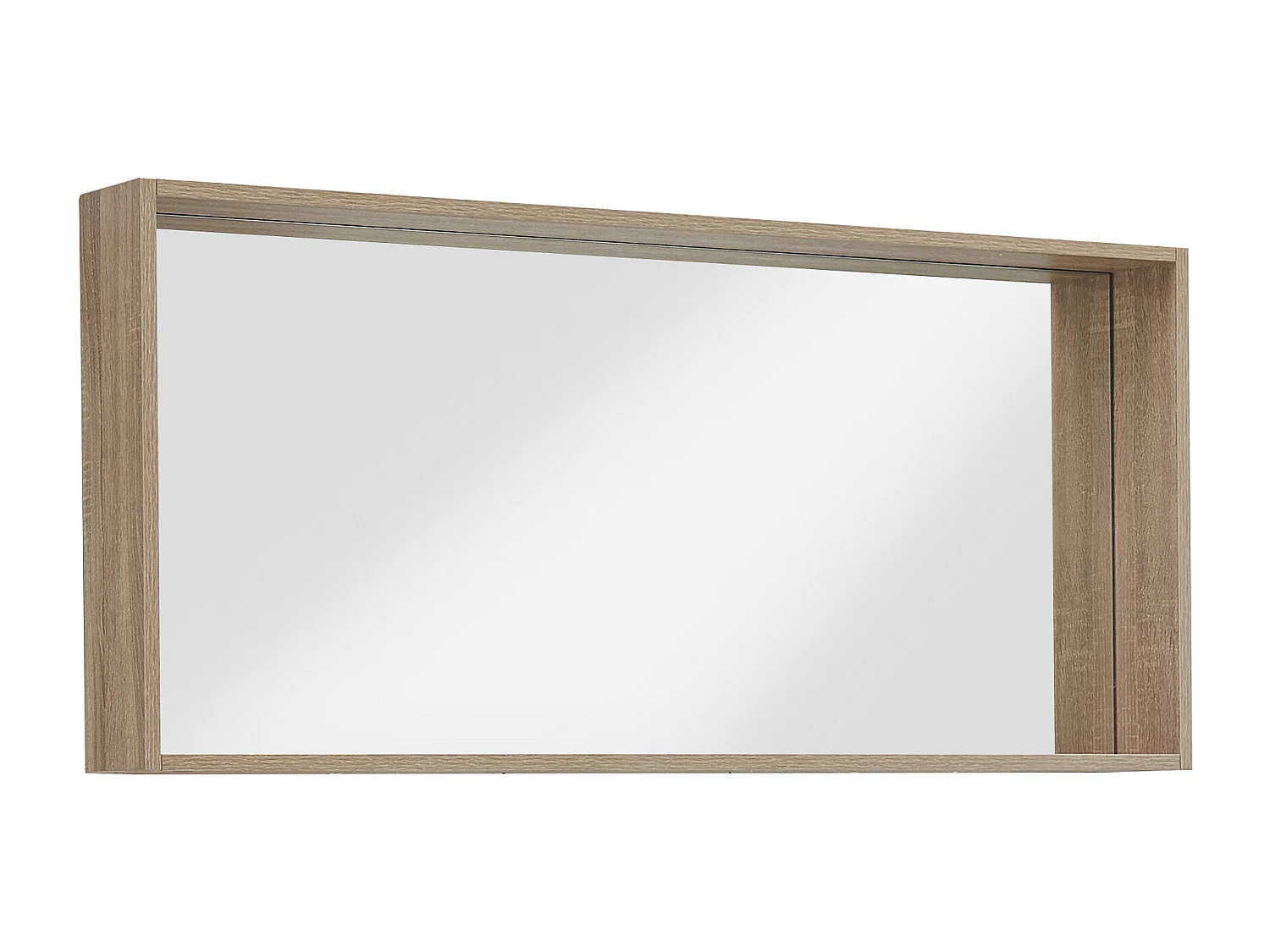 Badezimmerspiegel mit Umrandung - Holzfarben hell - 120 x 55 cm - QUADRA