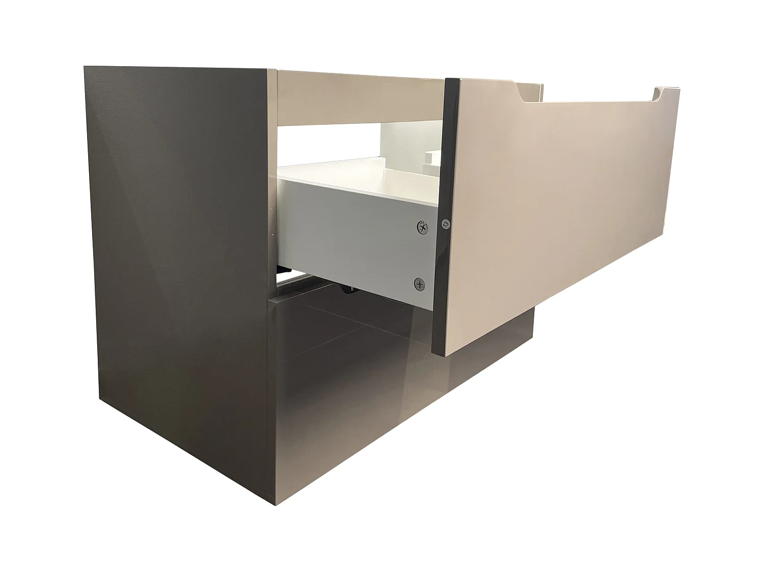 Meuble sous vasque suspendu - Taupe - 80 cm - STEFANIE