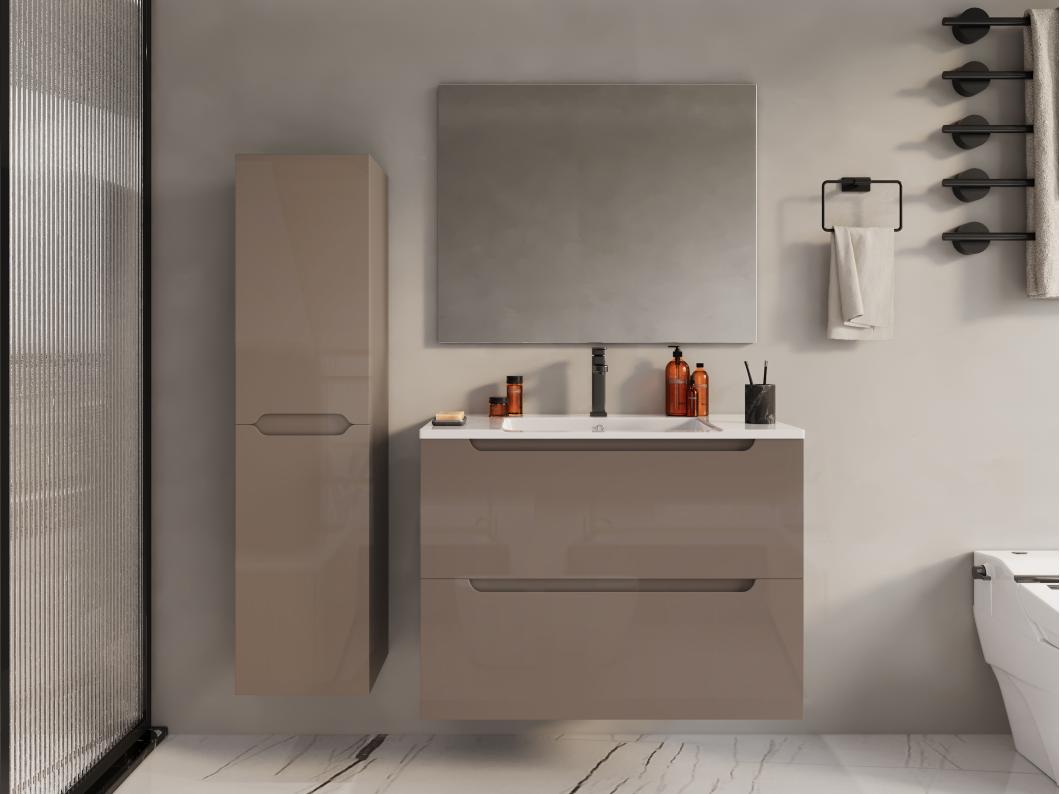 Móvel suspenso para colocar sob o lavatório taupe 80 cm - STEFANIE