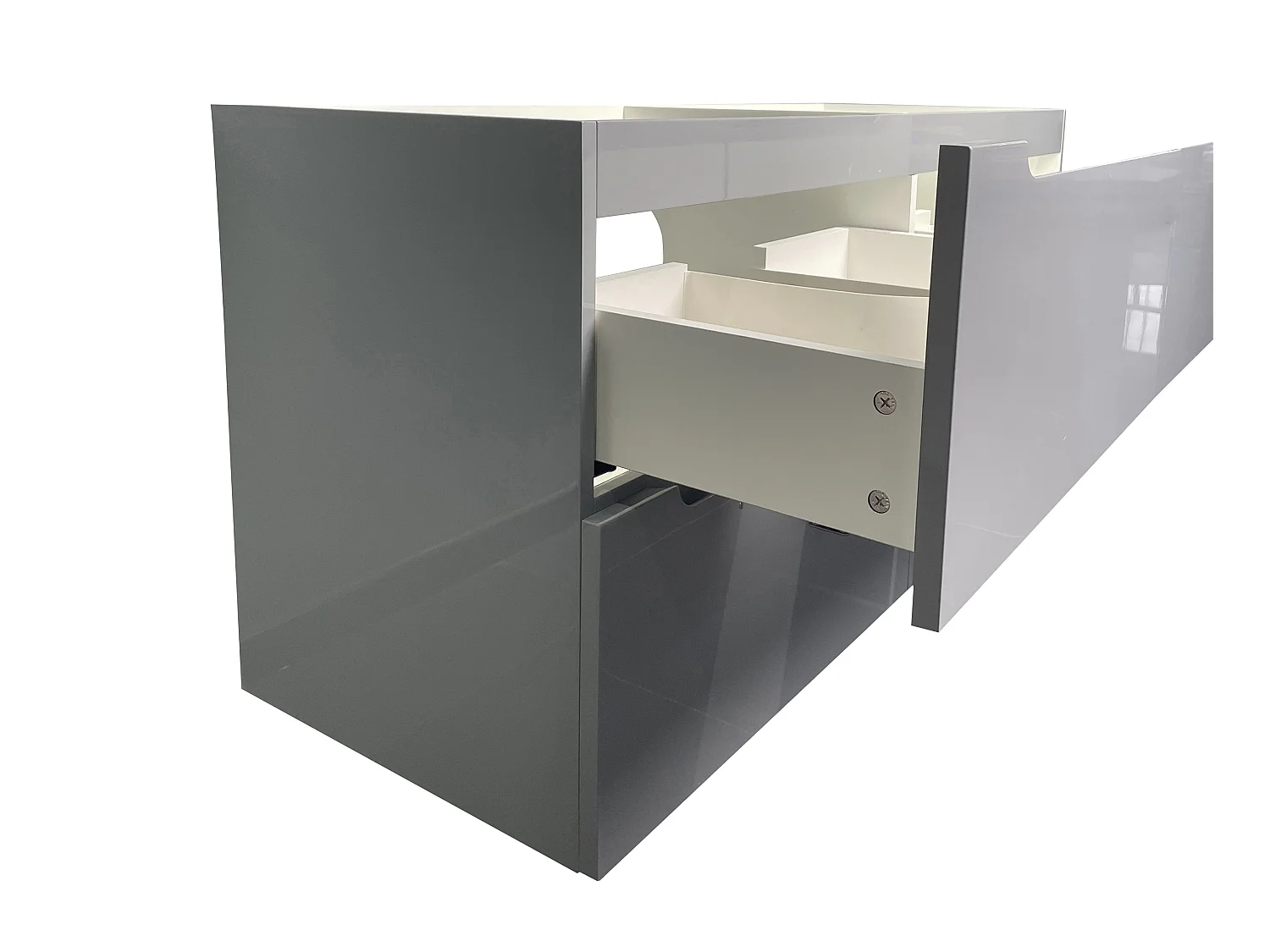 Meuble sous vasque suspendu - Gris - L120 x H57 cm - SELITA