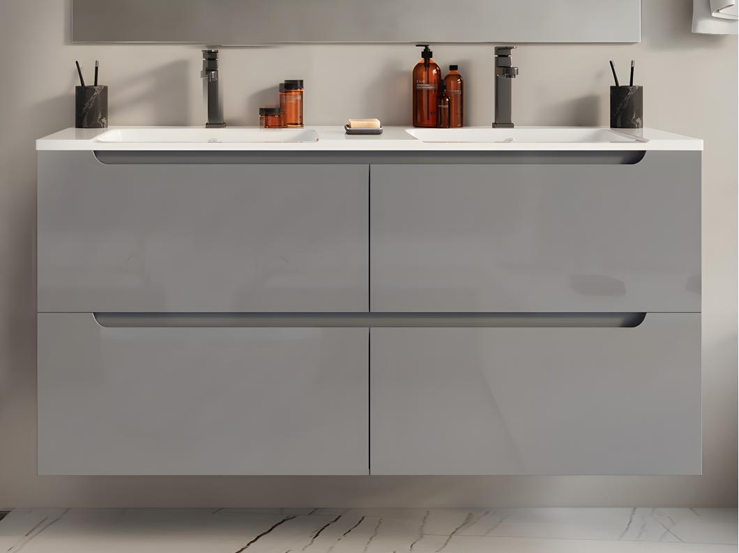 Mueble de baño flotante - Gris - Ancho 120 x Alt. 57 cm - SELITA