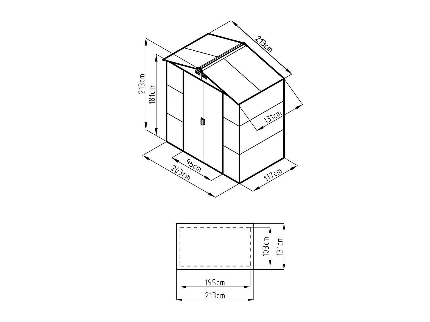 Abri de jardin métal en acier galvanisé effet bois gris 2,79 m² - ADELMO