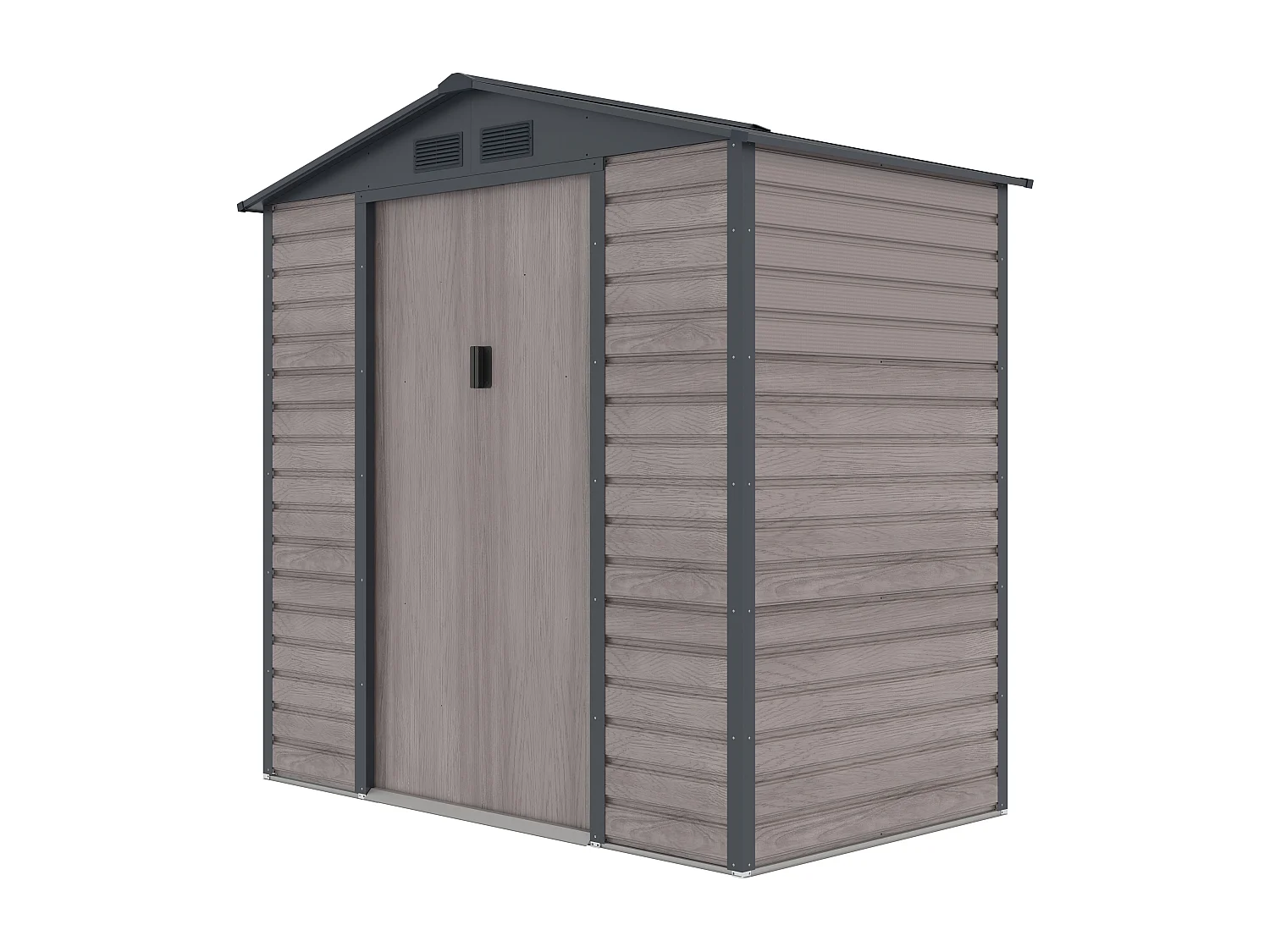 Abri de jardin métal en acier galvanisé effet bois gris 2,79 m² - ADELMO