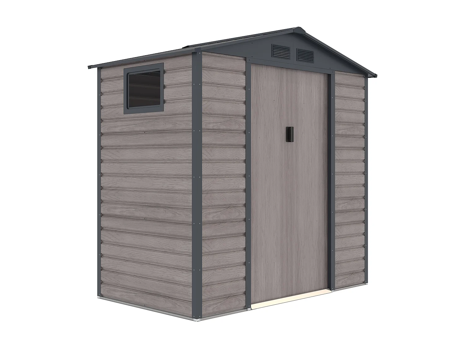Abri de jardin métal en acier galvanisé effet bois gris 2,79 m² - ADELMO