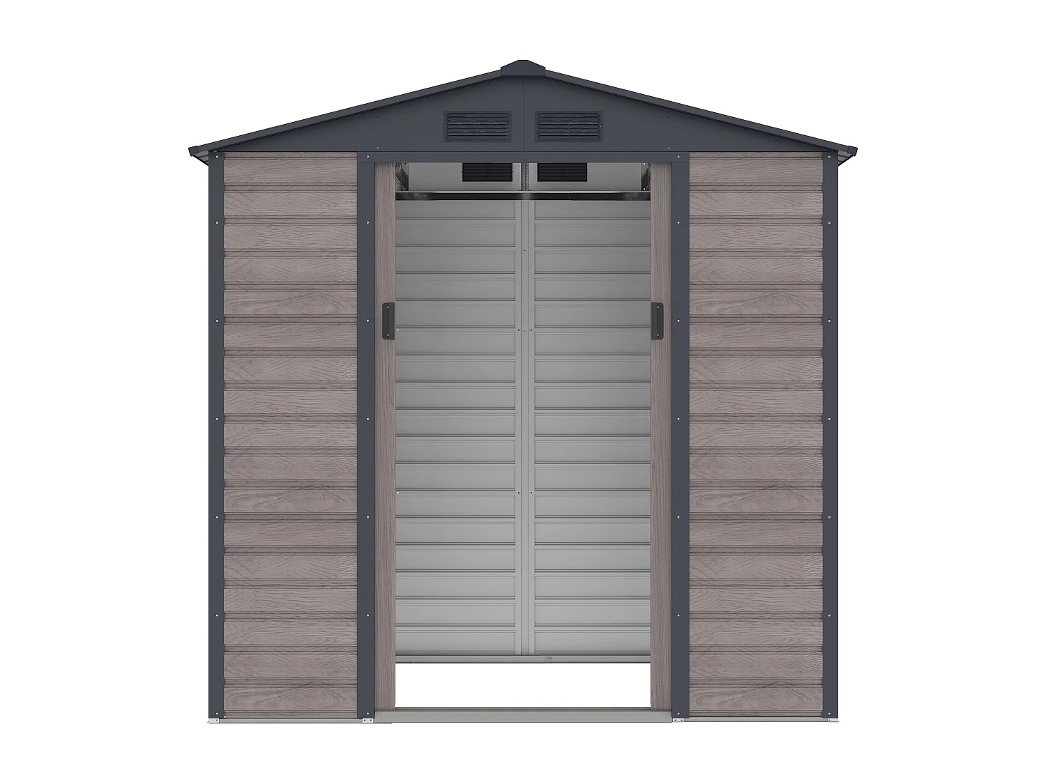 Abri de jardin métal en acier galvanisé effet bois gris 2,79 m² - ADELMO