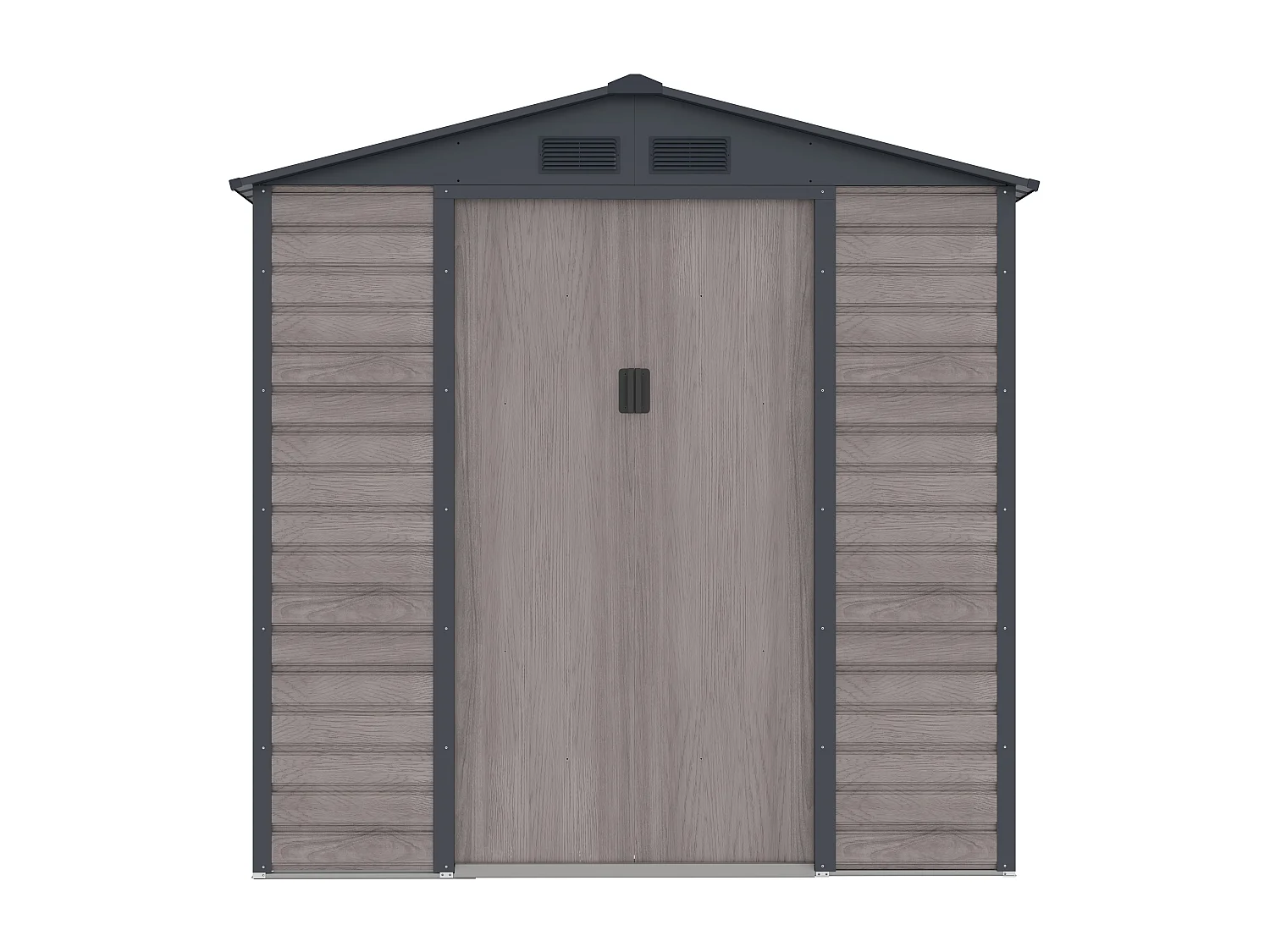 Abri de jardin métal en acier galvanisé effet bois gris 2,79 m² - ADELMO