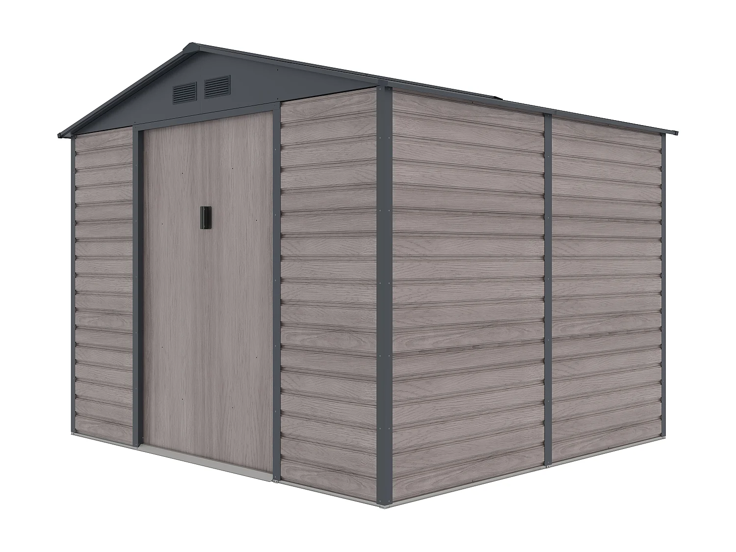 Gartenhaus Gerätehaus - 7,17 m² - Stahl - Holz-Optik - Grau - ADELMO