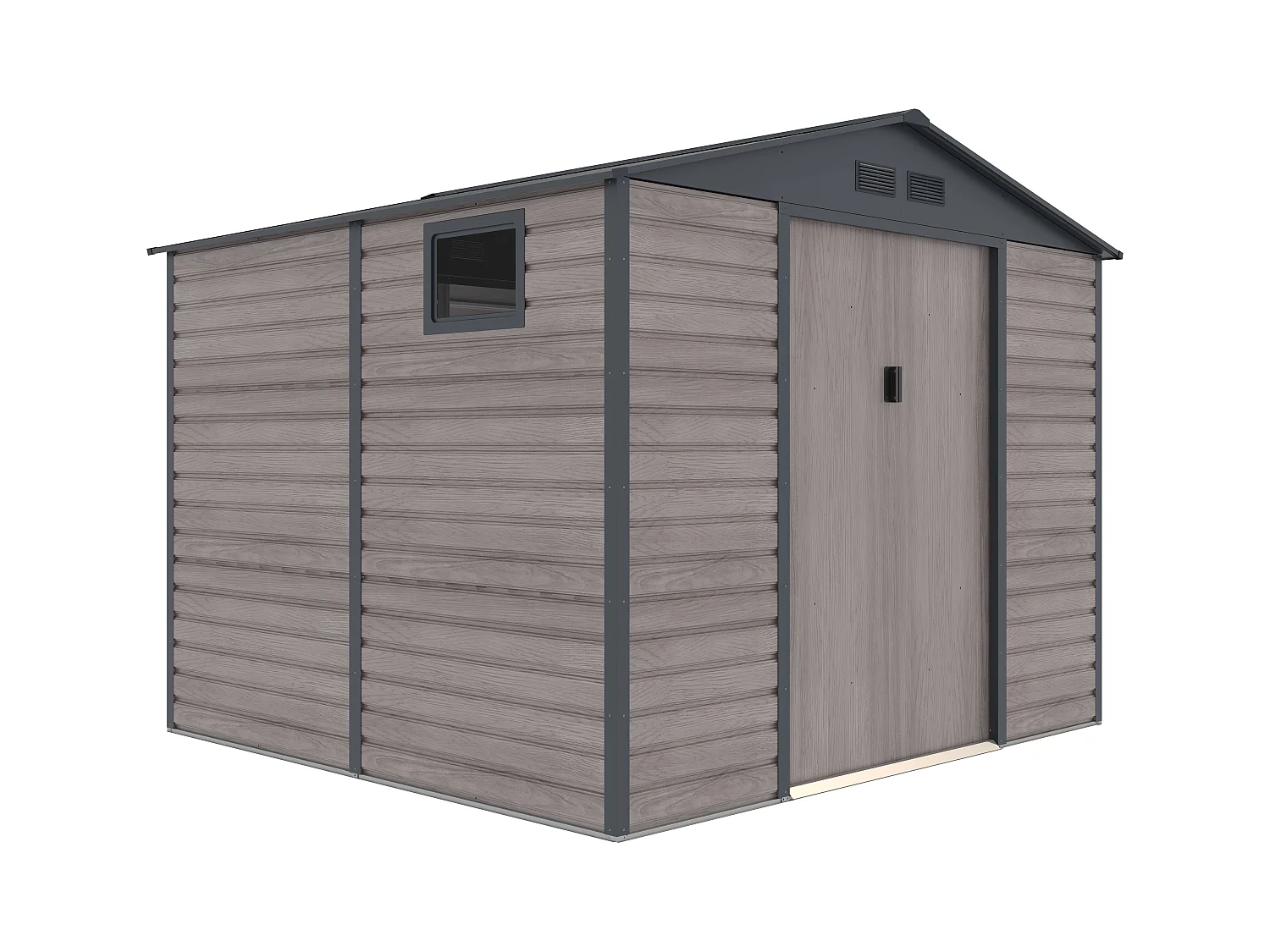 Gartenhaus Gerätehaus - 7,17 m² - Stahl - Holz-Optik - Grau - ADELMO