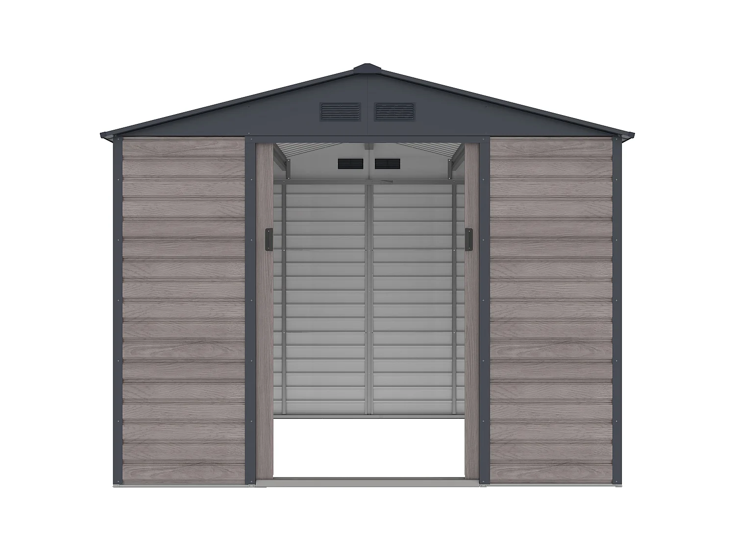 Gartenhaus Gerätehaus - 7,17 m² - Stahl - Holz-Optik - Grau - ADELMO