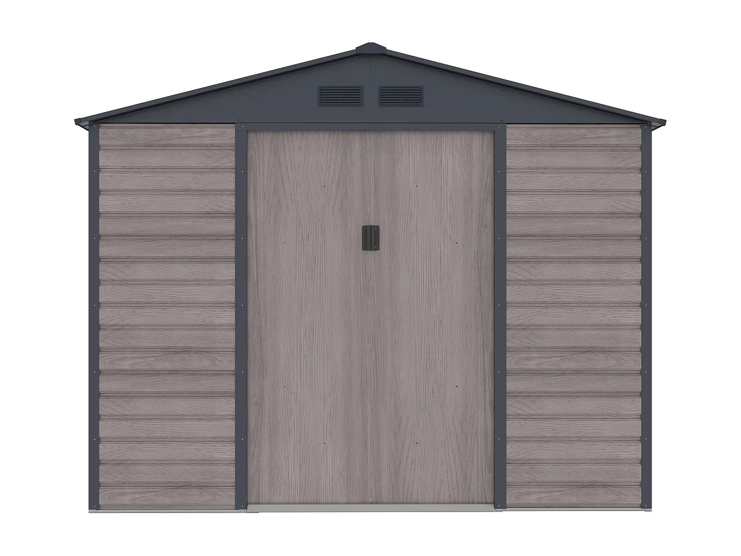 Gartenhaus Gerätehaus - 7,17 m² - Stahl - Holz-Optik - Grau - ADELMO