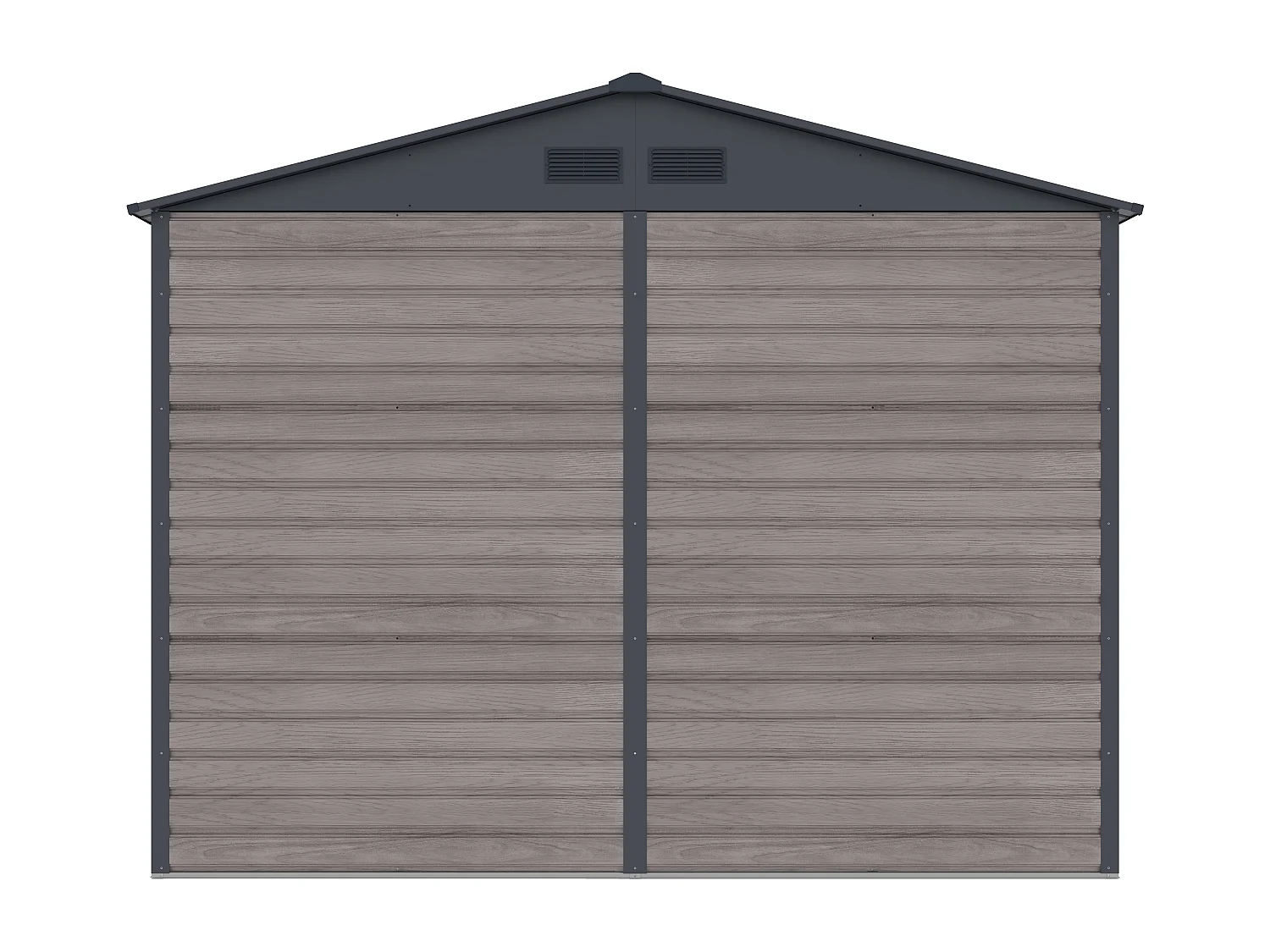 Trädgårdsbod i galvaniserat stål med grå träeffekt 7,17 m² ADELMO