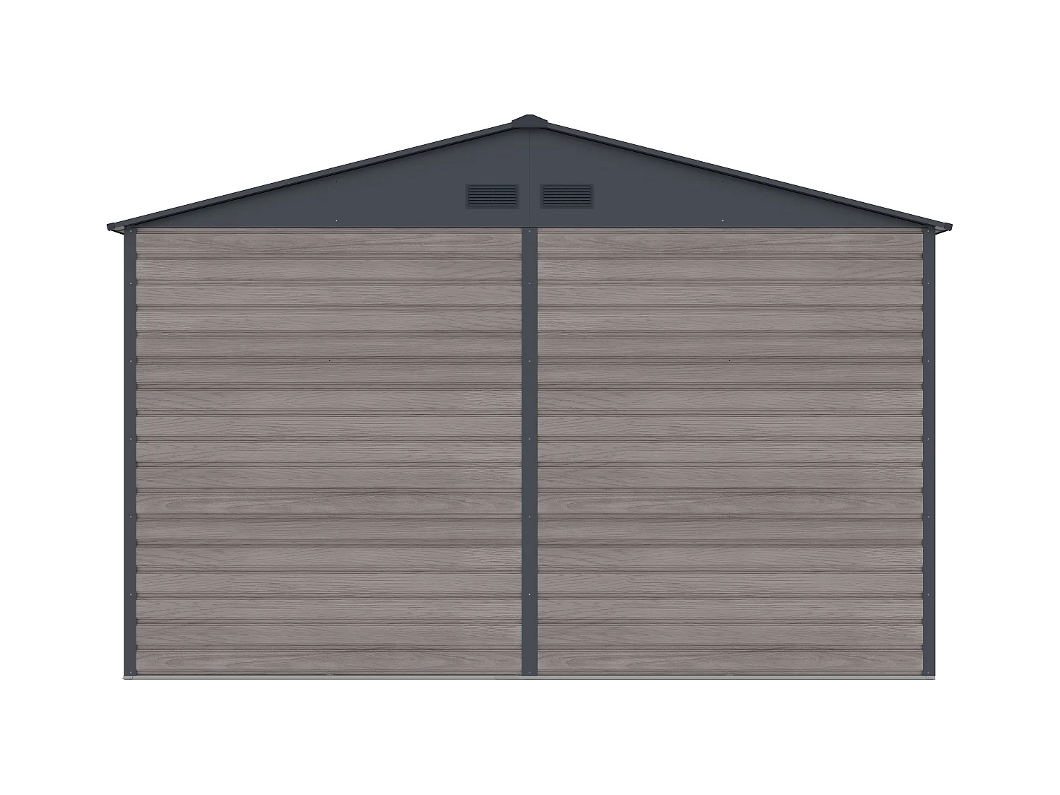 Abri de jardin métal en acier galvanisé effet bois gris 13,12 m² - ADELMO