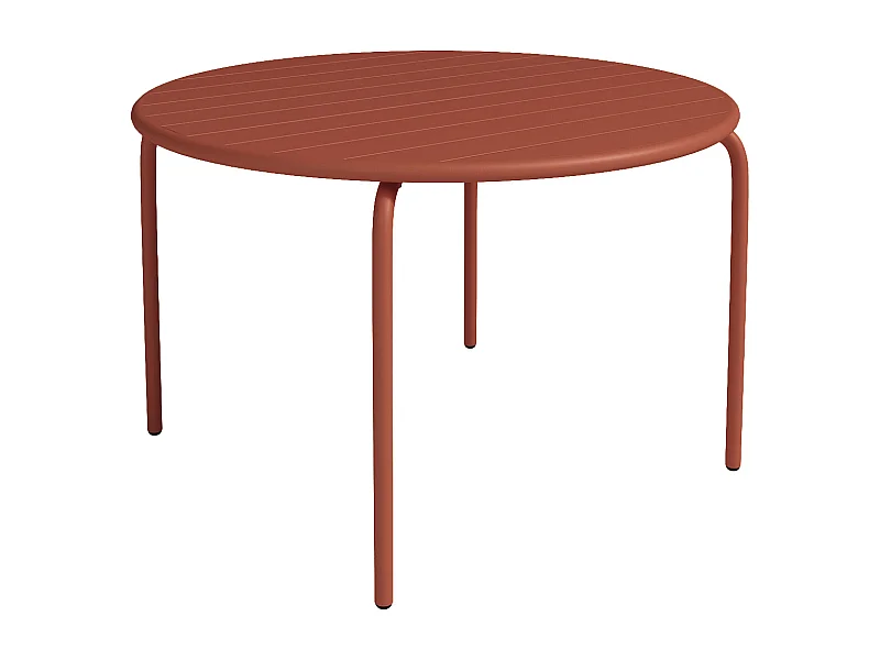 Table de jardin ronde D.110 cm en métal - Terracotta - MIRMANDE de MYLIA