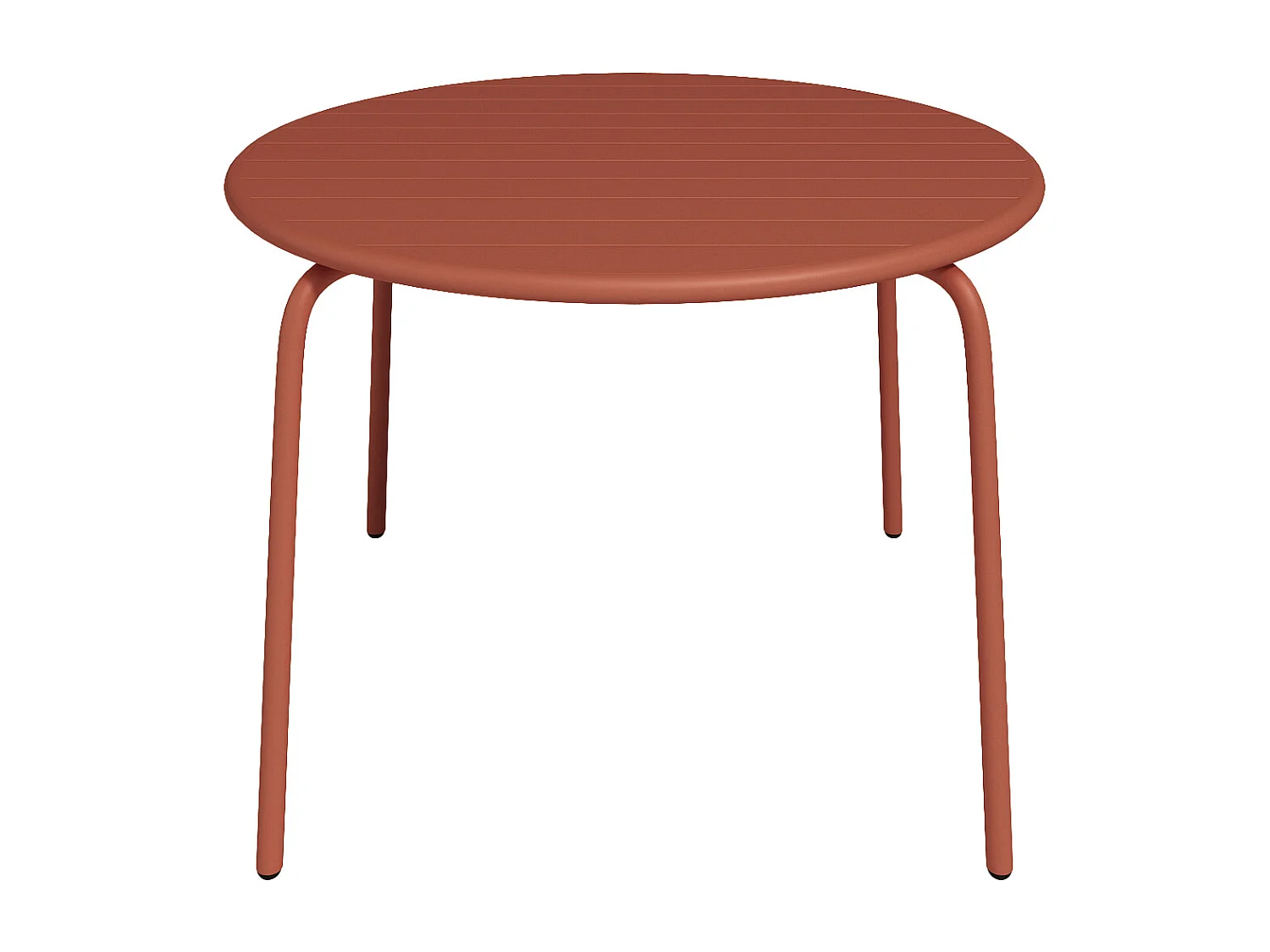 Table de jardin ronde D.110 cm en métal - Terracotta - MIRMANDE de MYLIA