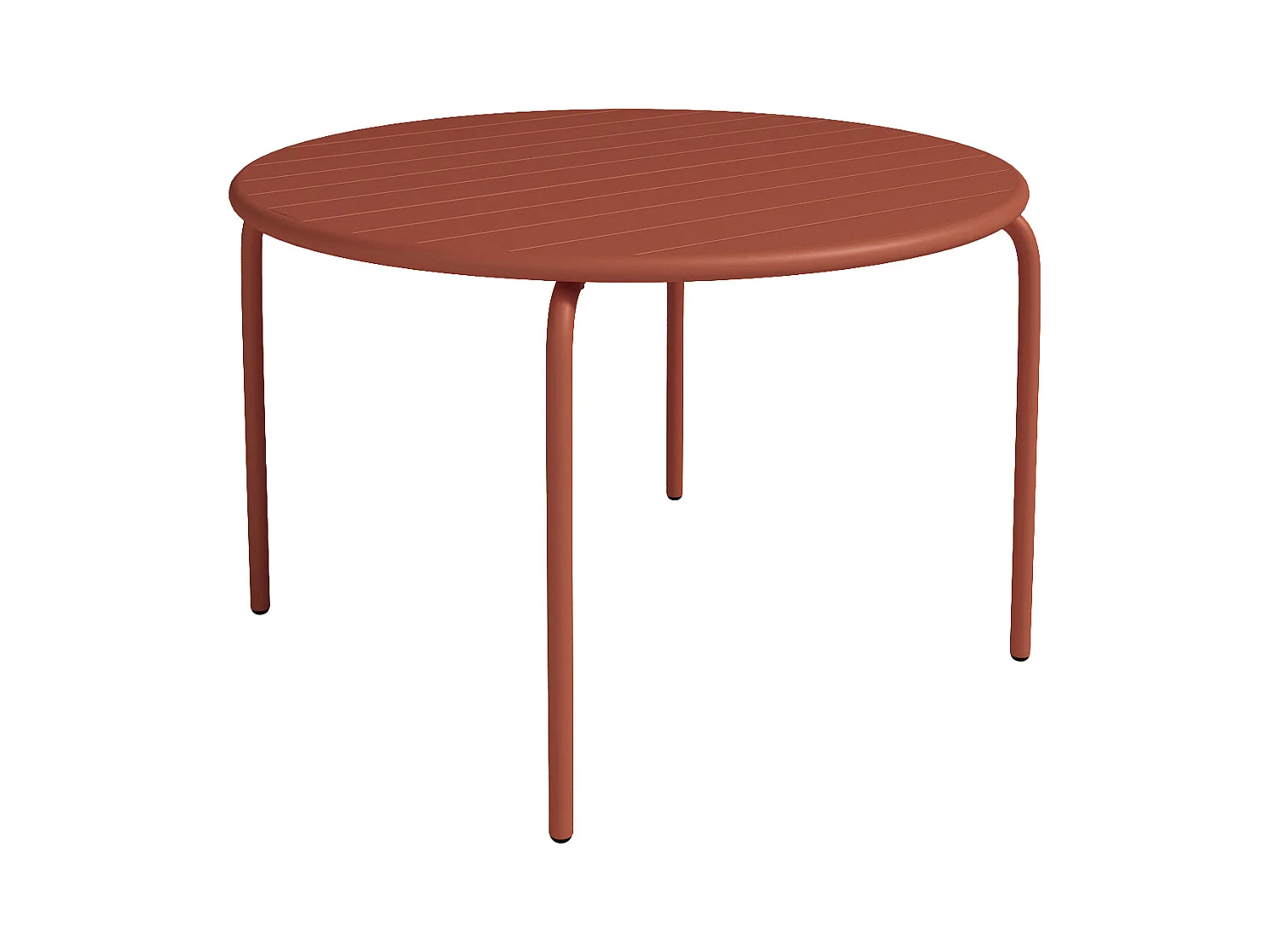 Table de jardin ronde D.110 cm en métal - Terracotta - MIRMANDE de MYLIA