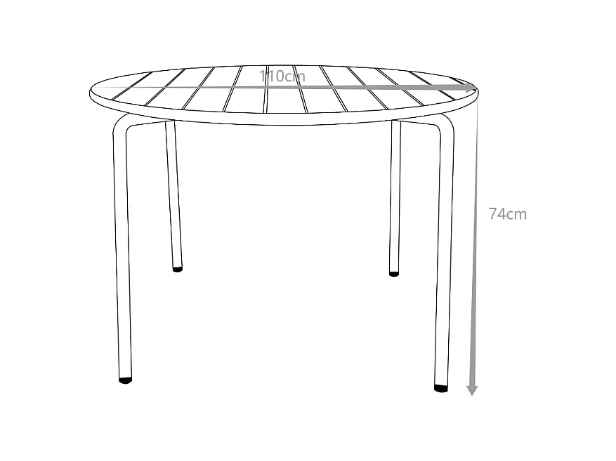 Rund hagbord D.110 cm i metall - Terracotta - MIRMANDE fra MYLIA
