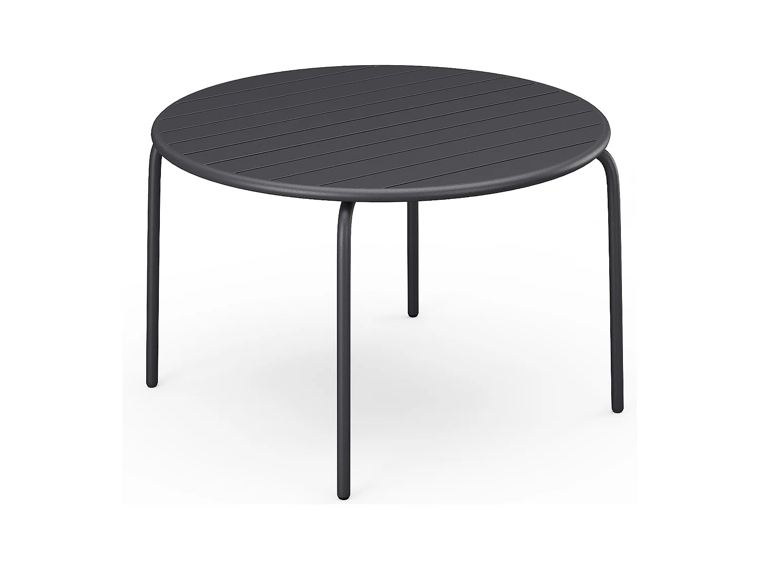 Table de jardin ronde D.110 cm en métal - Gris anthracite - MIRMANDE de MYLIA