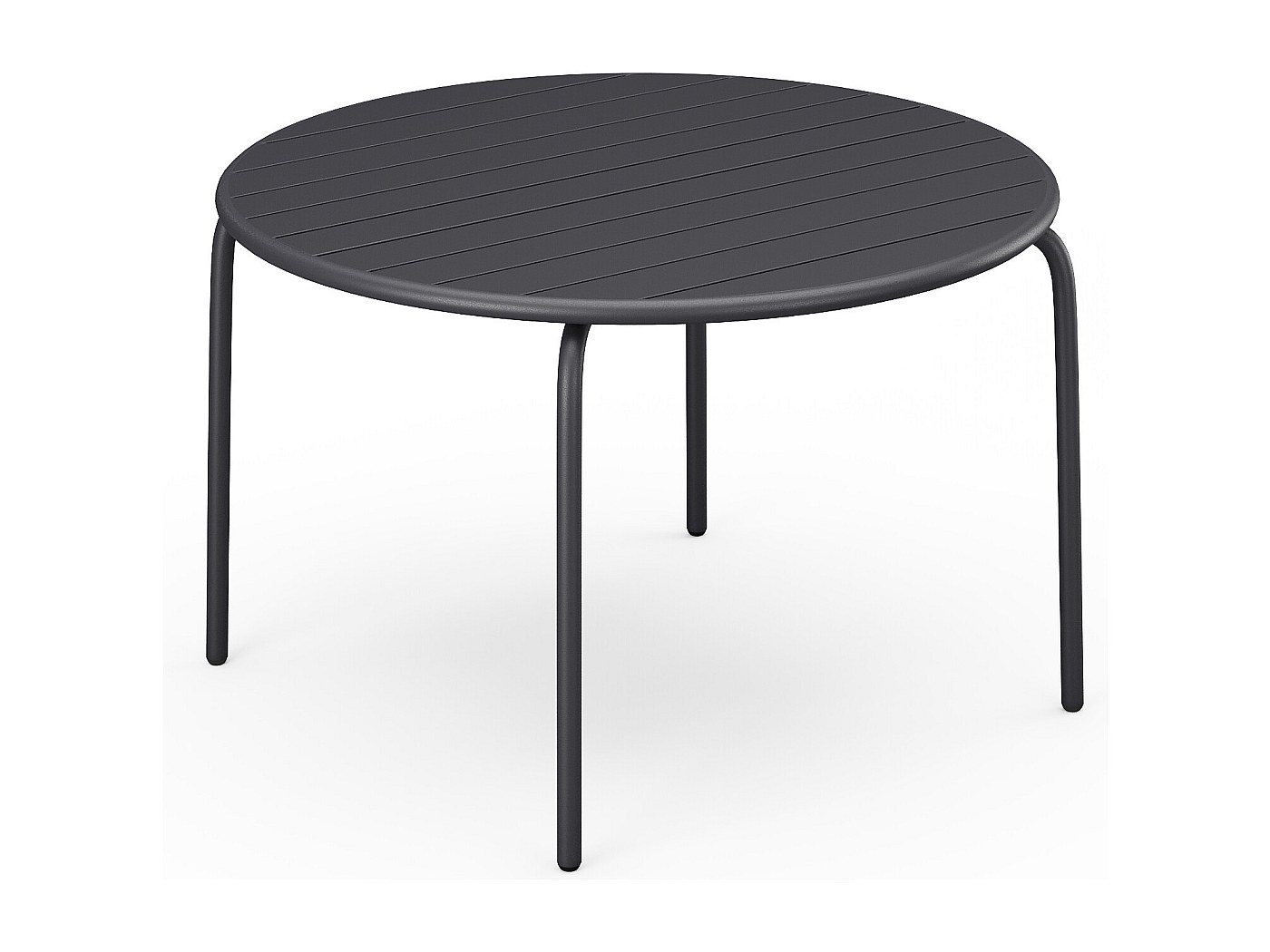 Table ronde de jardin en métal - D.110 cm Gris anthracite MIRMANDE de MYLIA