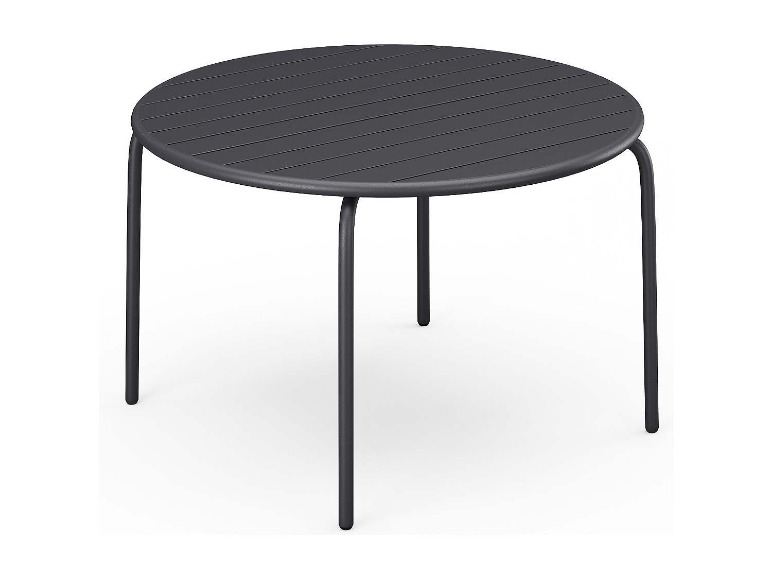Vente-unique Gartentisch Rund - D. 110 Cm - Metall - Anthrazitgrau - Mirmande Von Mylia