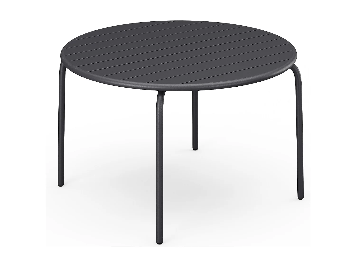 Table de jardin ronde D.110 cm en métal - Gris anthracite - MIRMANDE de MYLIA