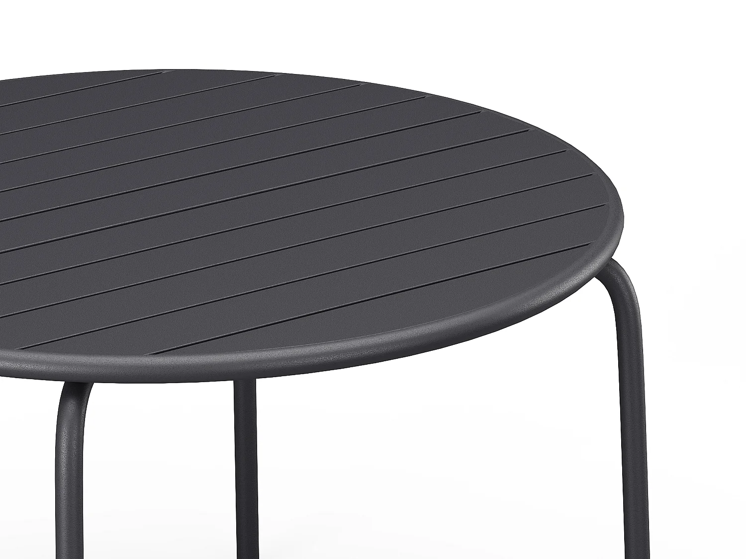 Table de jardin ronde D.110 cm en métal - Gris anthracite - MIRMANDE de MYLIA