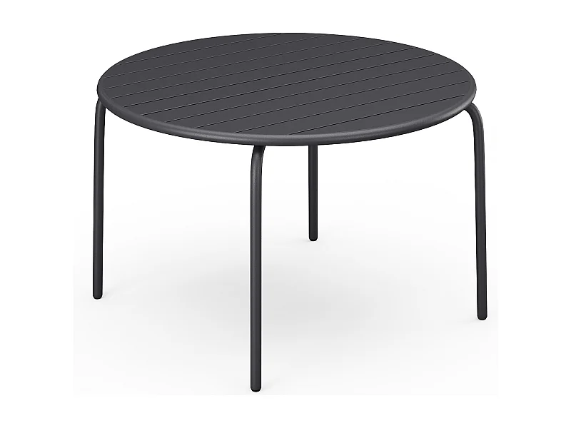 Ronde tuintafel D110 van metaal - Donkergrijs - MIRMANDE