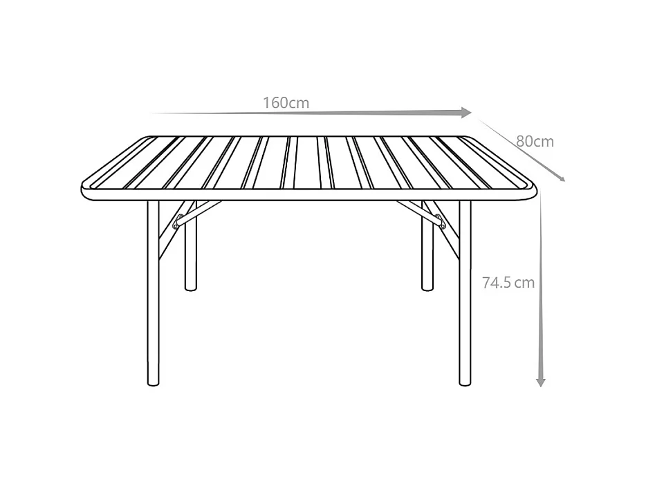 Table de jardin L.160 cm en métal - Gris anthracite - MIRMANDE de MYLIA