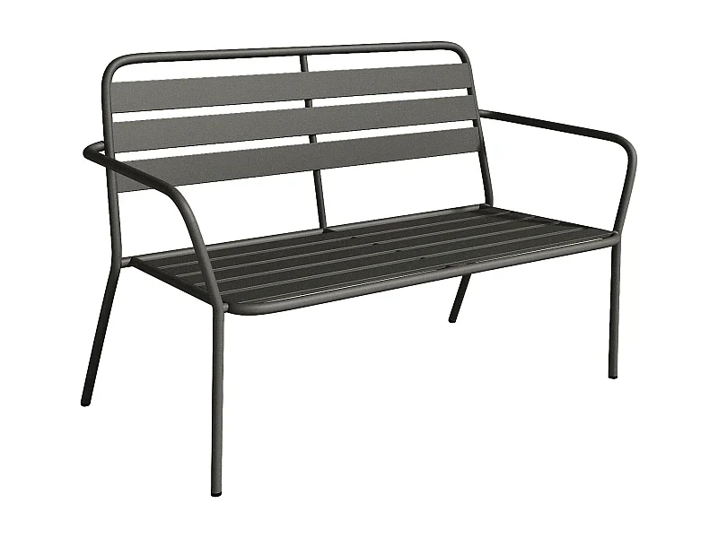 Banc de jardin en métal - Gris anthracite - MIRMANDE de MYLIA
