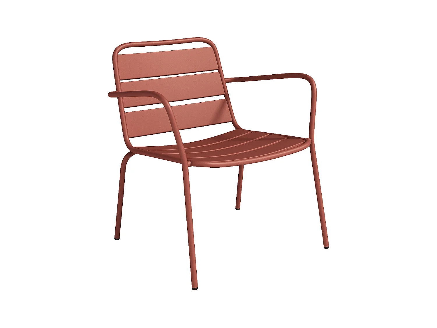 Lage opstapelbare tuinfauteuil - Metaal - Terracotta - MIRMANDE