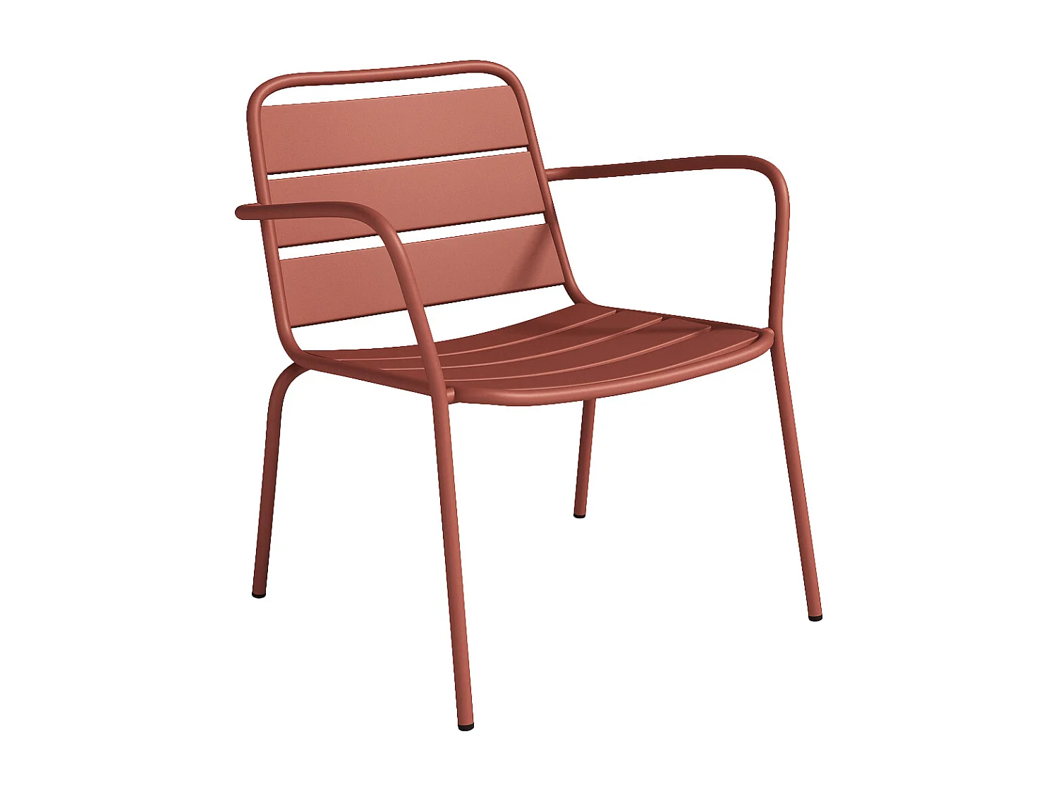 Fauteuil bas de jardin empilable en métal - Terracotta - MIRMANDE de MYLIA