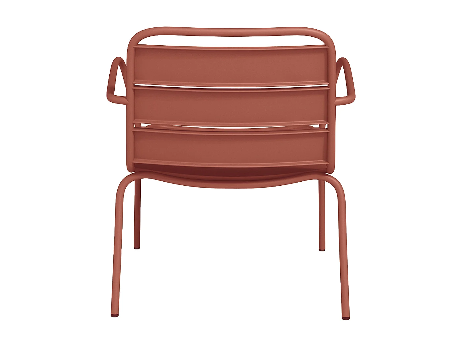 Fauteuil bas de jardin empilable en métal - Terracotta - MIRMANDE de MYLIA
