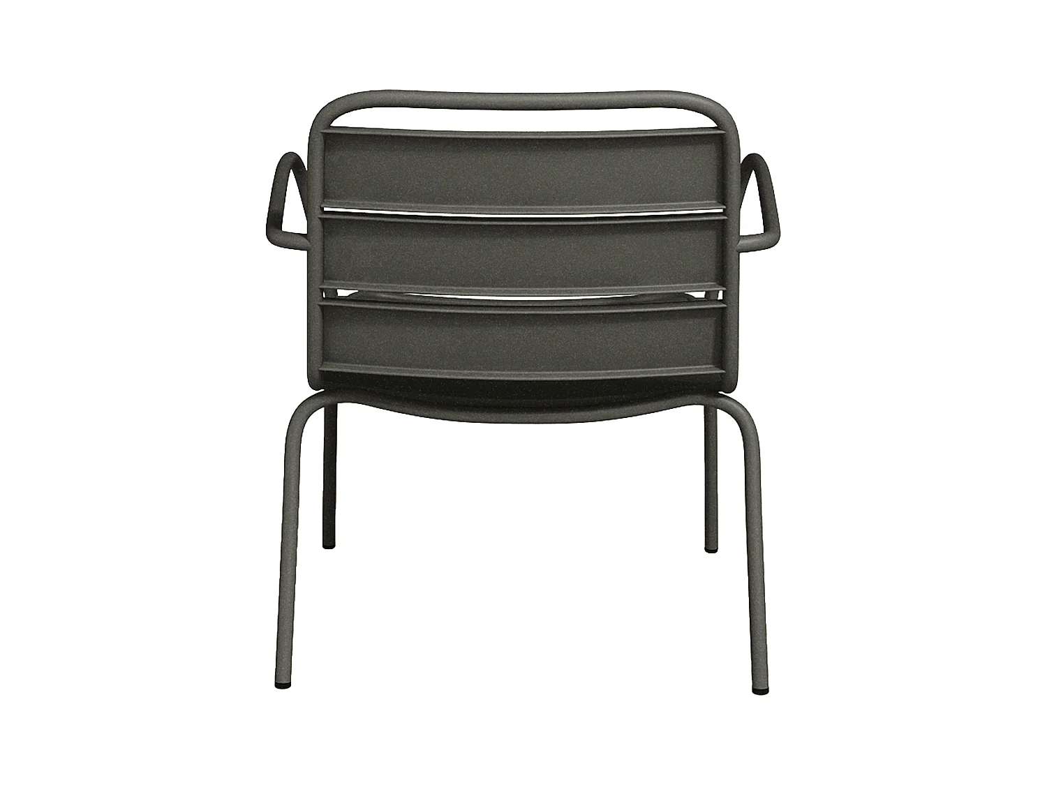 Fauteuil bas de jardin empilable en métal - Gris anthracite - MIRMANDE de MYLIA
