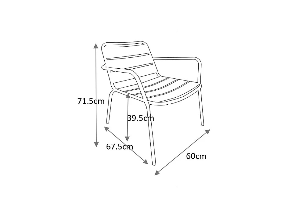 Fauteuil bas de jardin empilable en métal - Gris anthracite - MIRMANDE de MYLIA