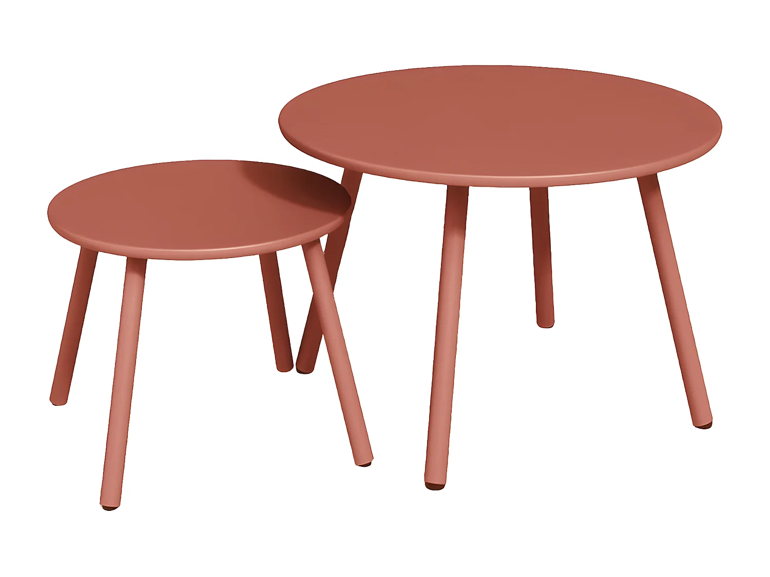 Tables gigognes de jardin en métal - Terracotta - MIRMANDE de MYLIA