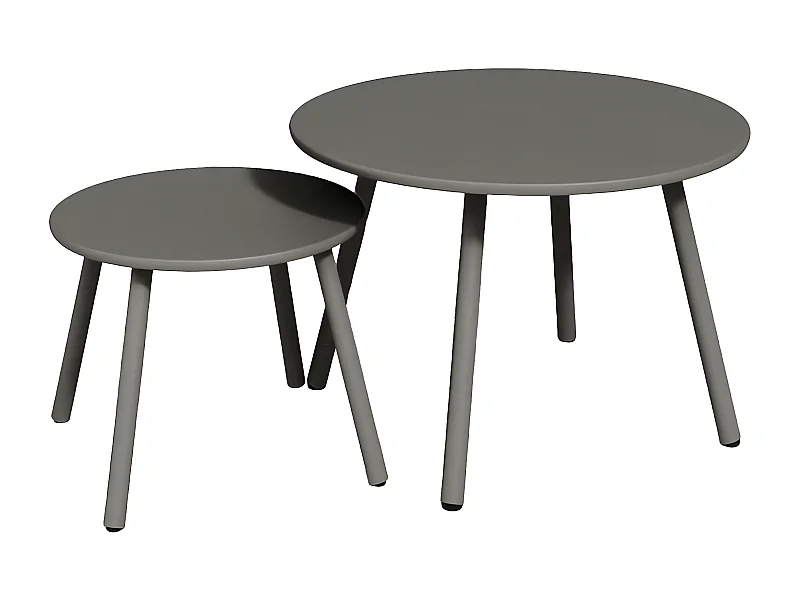 Tables gigognes de jardin en métal - Gris anthracite - MIRMANDE de MYLIA
