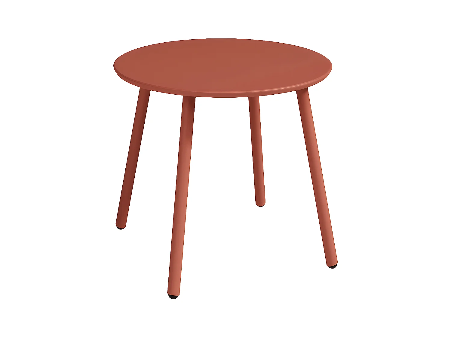 Table d'appoint de jardin en métal ronde - Terracotta - MIRMANDE de MYLIA