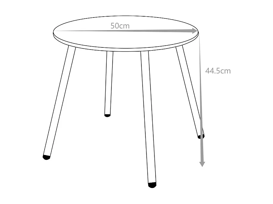 Mesa de apoio de jardim em metal cinzento antracite - MIRMANDE