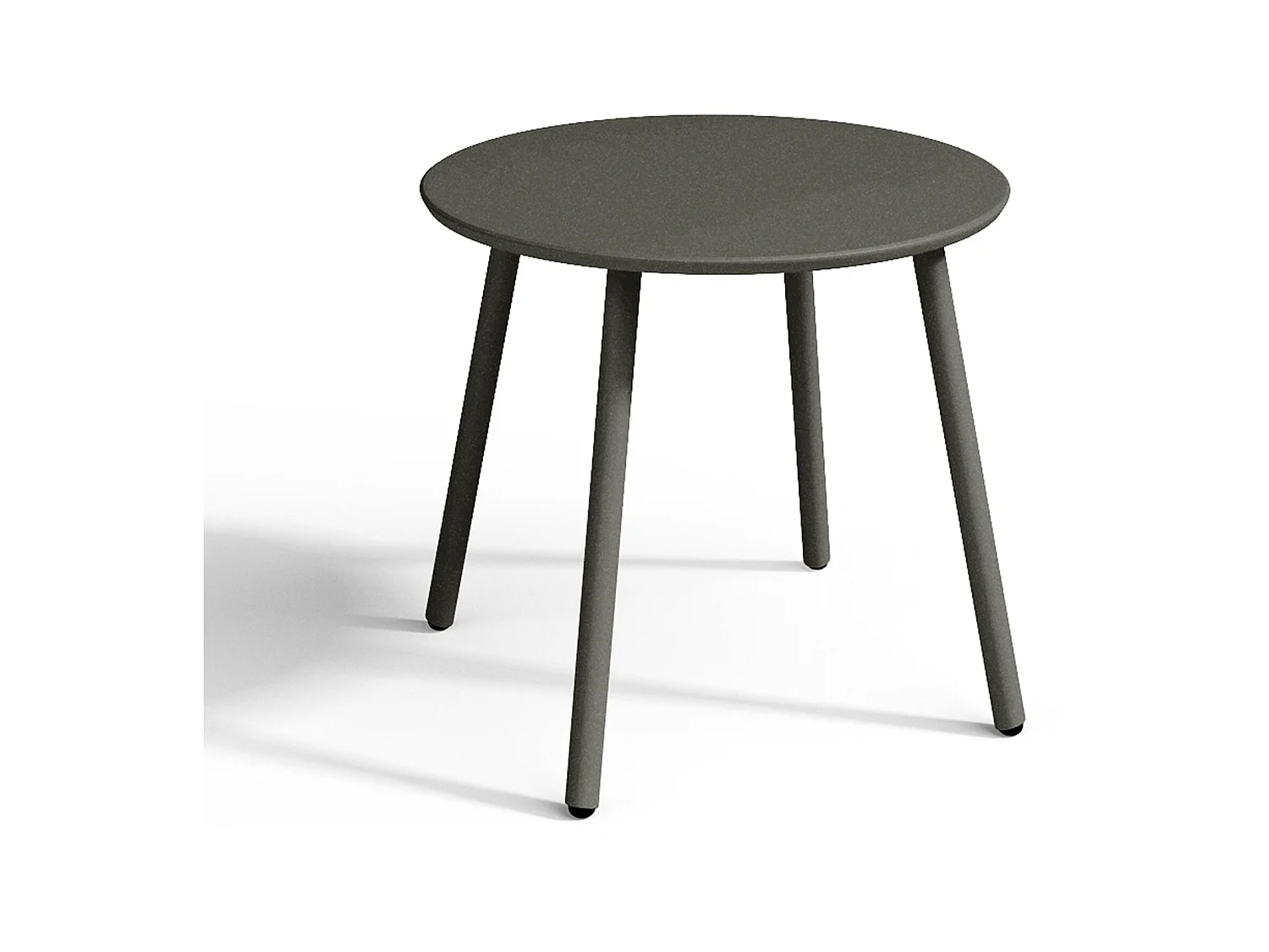 Table d'appoint de jardin en métal ronde - Gris anthracite - MIRMANDE de MYLIA