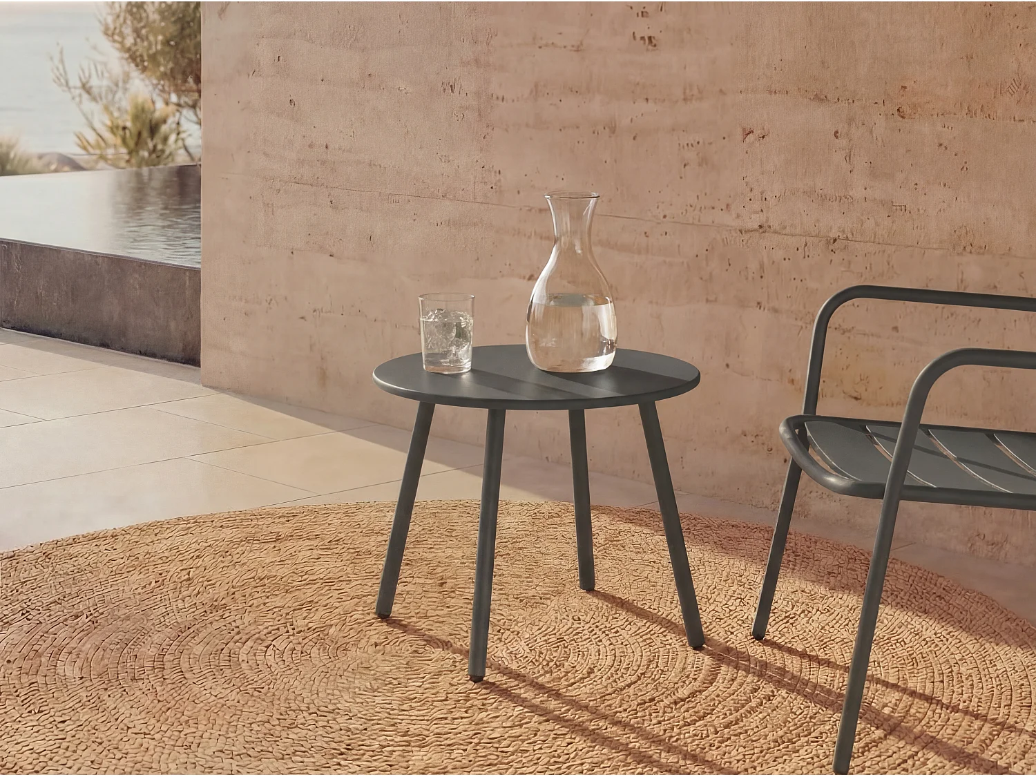 Tuinsalontafel van metaal - Donkergrijs - MIRMANDE