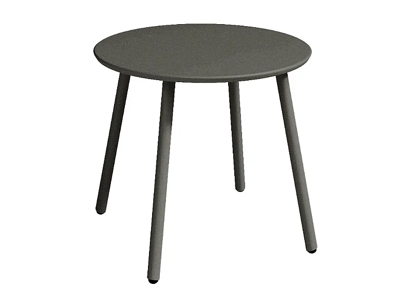 Table d'appoint de jardin en métal ronde - Gris anthracite - MIRMANDE de MYLIA