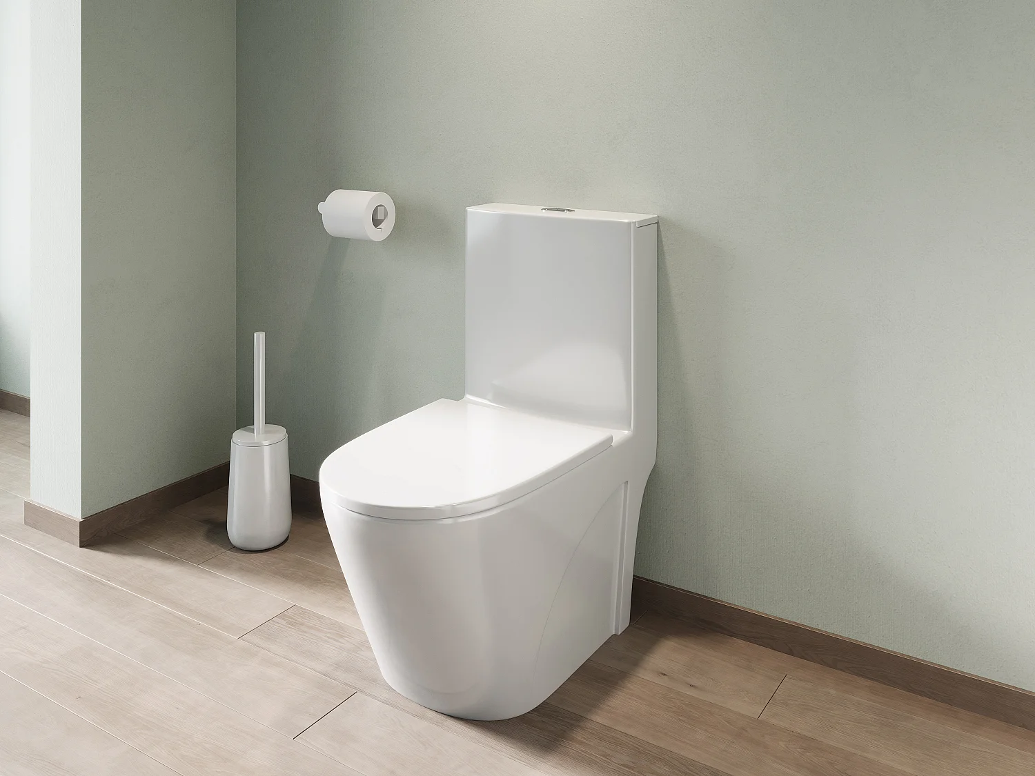 WC à poser blanc brillant en céramique - Evacuation verticale - NAGILAM