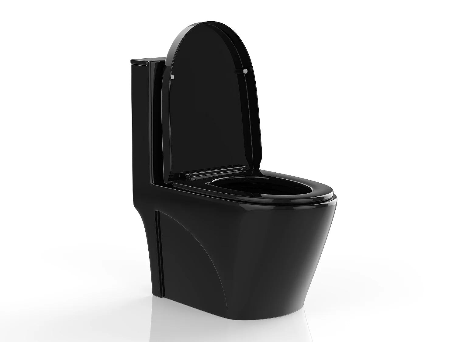 Zwart glanzend staand toilet van keramiek - NAGILAM