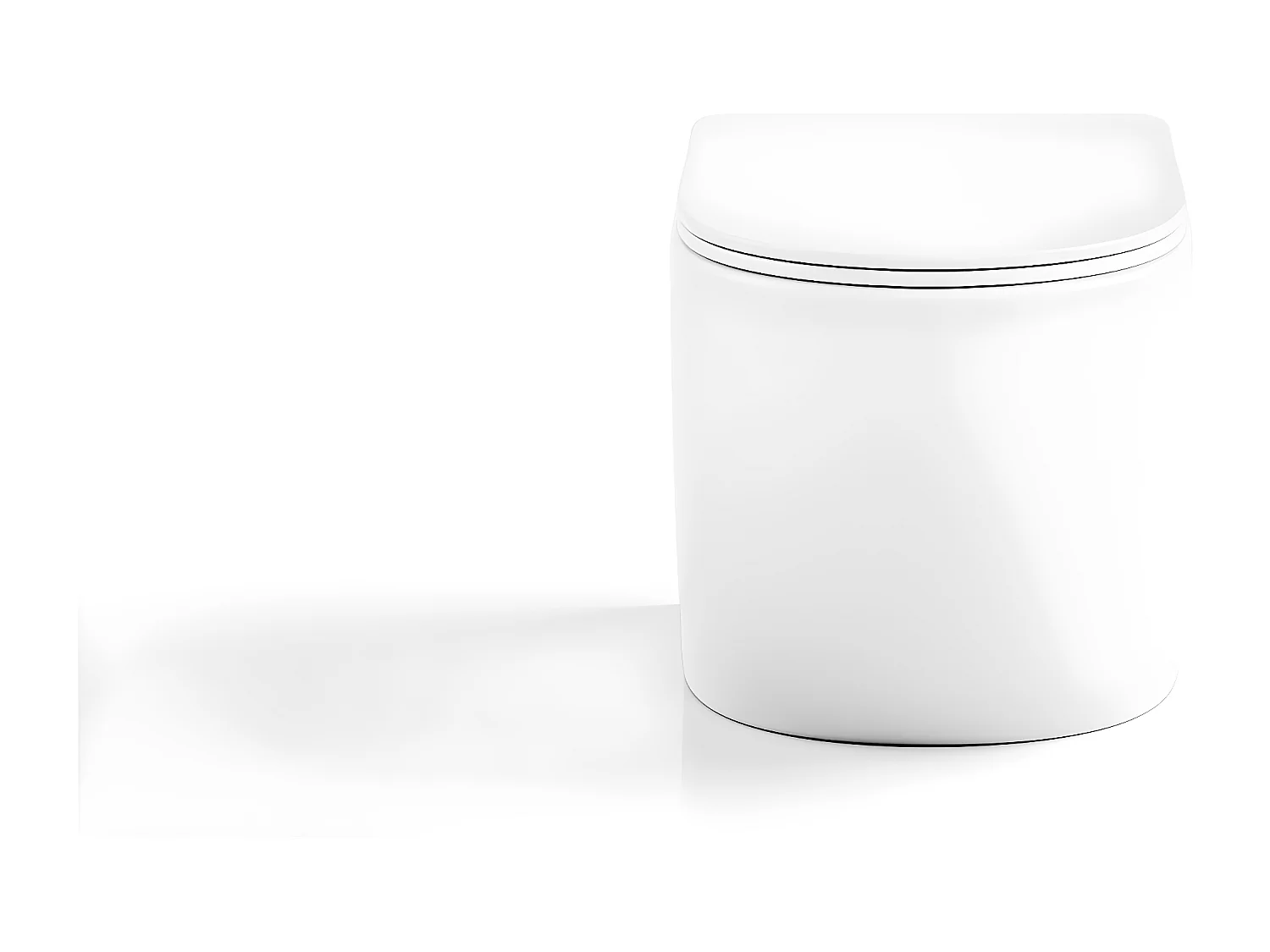 WC suspendu blanc brillant en céramique sans bride - JAVOINE