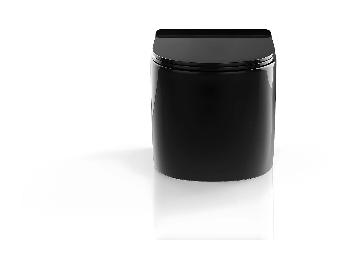 WC suspendu noir brillant en céramique sans bride - JAVOINE