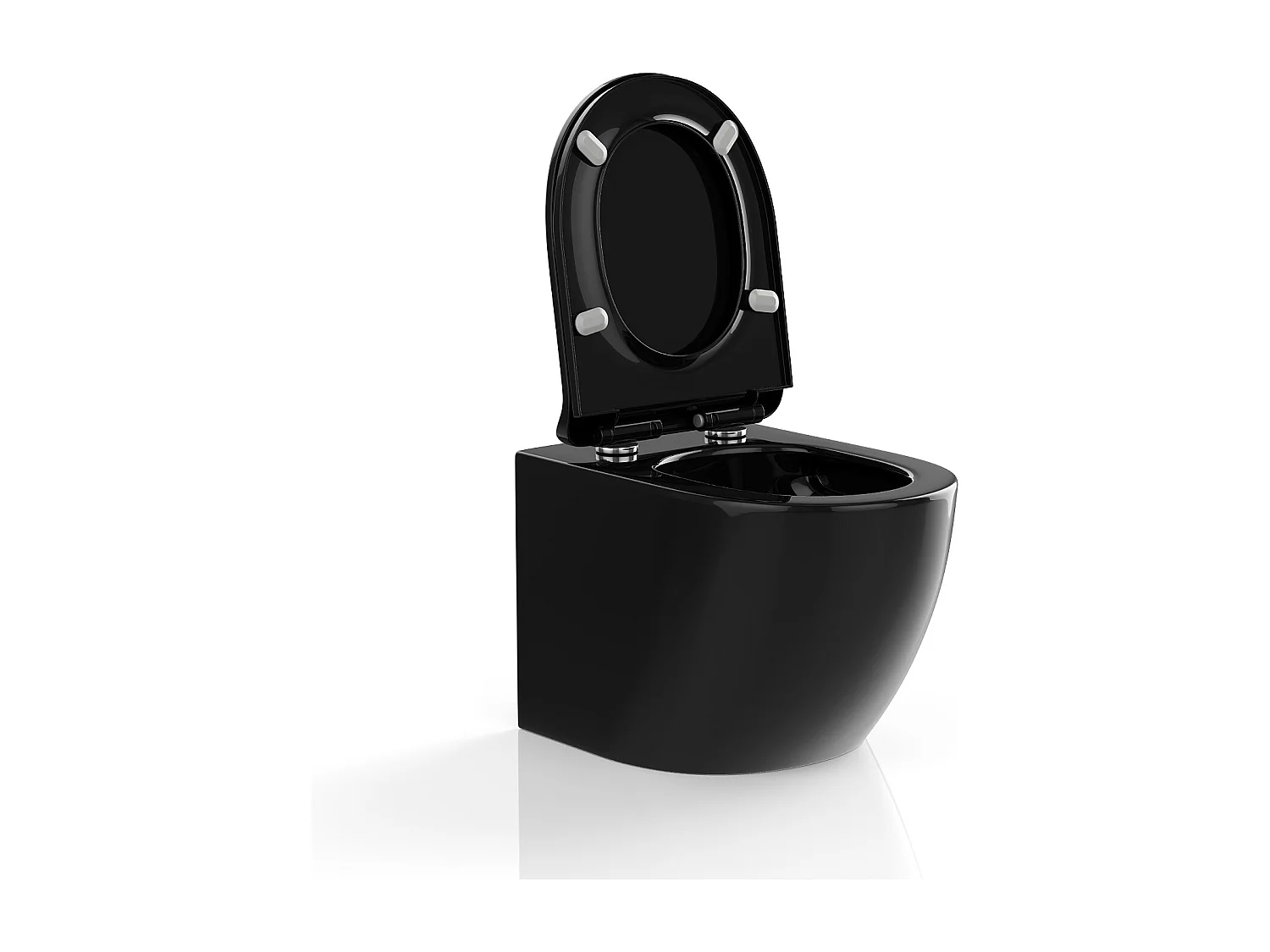 WC suspendu noir brillant en céramique sans bride - JAVOINE