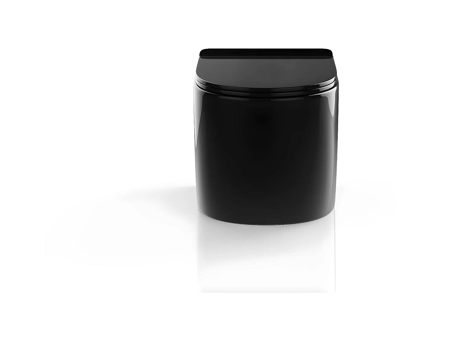 Zwarte glanzende hang-wc van keramiek zonder rand - JAVOINE