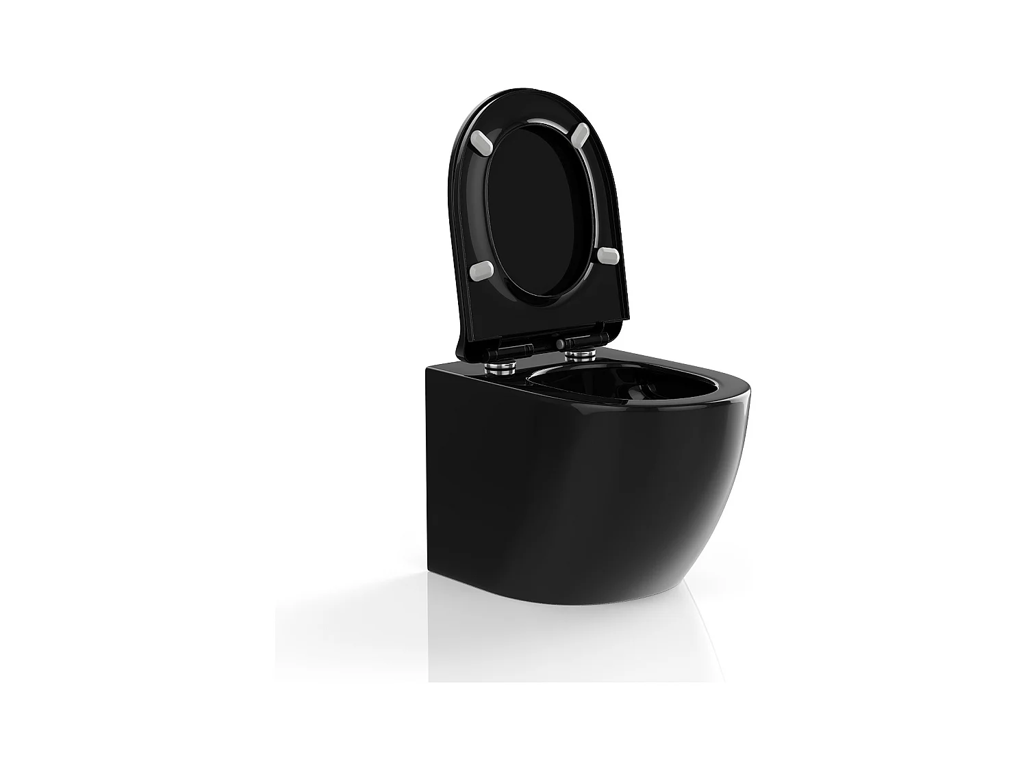 Zwarte glanzende hang-wc van keramiek zonder rand - JAVOINE